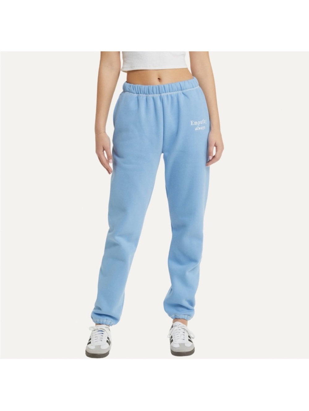 Mayfair Light Blue 'Empathy Always' Fleece Jogger Pants
